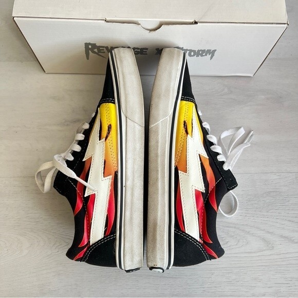 Revenge X Storm Old Skool Flame Low Top Sneakers Black - Picture 10 of 13